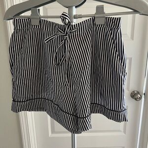 Isaac Mizrahi Navy and White Striped Pajama Shorts